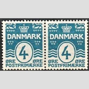 FRIMRKER DANMARK | 1913-14 - AFA 80 - Blgelinie 4 re bl i par - Postfrisk