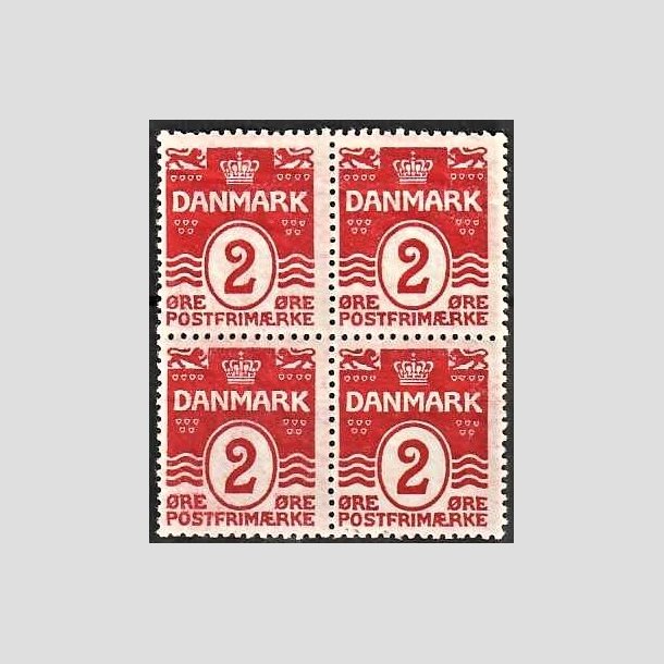 FRIMRKER DANMARK | 1913-14 - AFA 78a - Blgelinie 2 re rd type II 1927 i 4-blok - Postfrisk