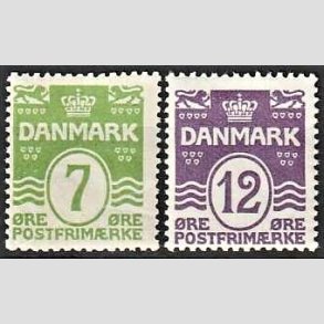 FRIMRKER DANMARK | 1926-30 - AFA 167,168 - Blgelinie 7 og 12 re - Postfrisk