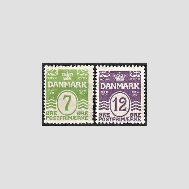 FRIMRKER DANMARK | 1926-30 - AFA 167,168 - Blgelinie 7 og 12 re - Postfrisk