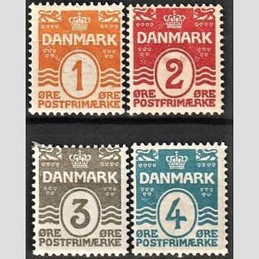 FRIM�RKER DANMARK | 1905-06 - AFA 42,43,44,45 - 1-4 �re B�lgelinie - Postfrisk