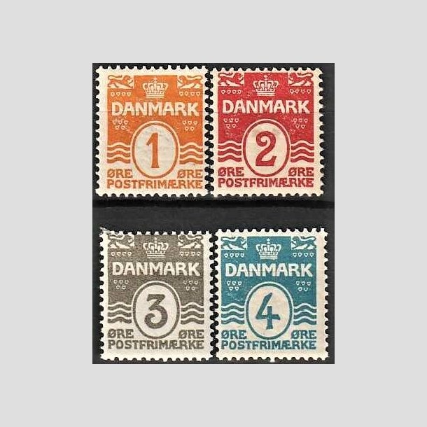 FRIMRKER DANMARK | 1905-06 - AFA 42,43,44,45 - 1-4 re Blgelinie - Postfrisk