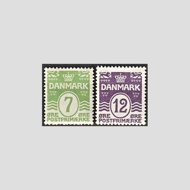 FRIMRKER DANMARK | 1926-30 - AFA 167,168 - Blgelinie 7 og 12 re - Postfrisk