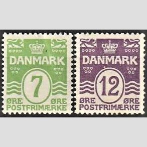 FRIMRKER DANMARK | 1926-30 - AFA 167,168 - Blgelinie 7 og 12 re - Postfrisk