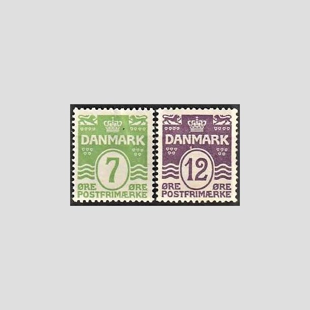 FRIMRKER DANMARK | 1926-30 - AFA 167,168 - Blgelinie 7 og 12 re - Postfrisk