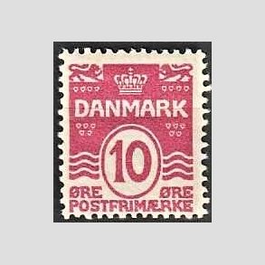 FRIM�RKER DANMARK | 1912 - AFA 65 - B�lgelinie 10 �re karminrosa - Postfrisk