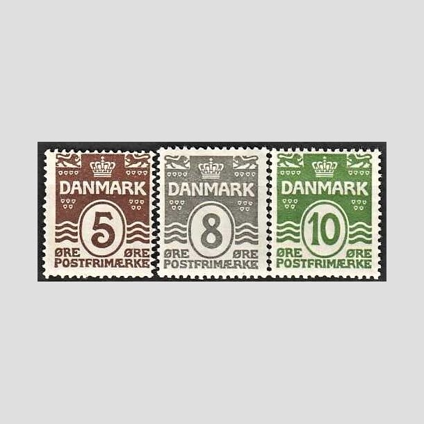 FRIMRKER DANMARK | 1921-22 - AFA 122,123,124 - Blgelinie 5,8,10 re - Postfrisk