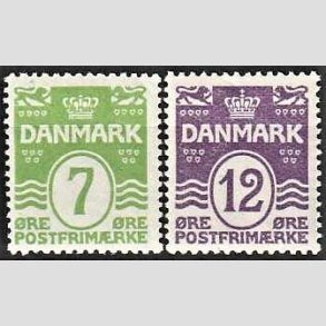 FRIM�RKER DANMARK | 1926-30 - AFA 167,168 - B�lgelinie 7 og 12 �re - Postfrisk