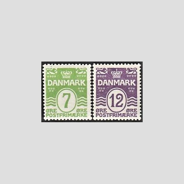 FRIMRKER DANMARK | 1926-30 - AFA 167,168 - Blgelinie 7 og 12 re - Postfrisk