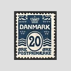 FRIM�RKER DANMARK | 1912 - AFA 66a - B�lgelinie 20 �re sortbl� - Postfrisk