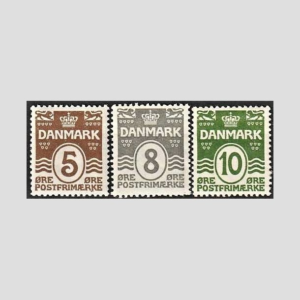 FRIMRKER DANMARK | 1921-22 - AFA 122,123,124 - Blgelinie 5,8,10 re - Postfrisk