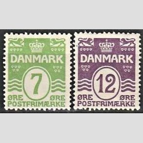 FRIM�RKER DANMARK | 1926-30 - AFA 167,168 - B�lgelinie 7 og 12 �re - Postfrisk