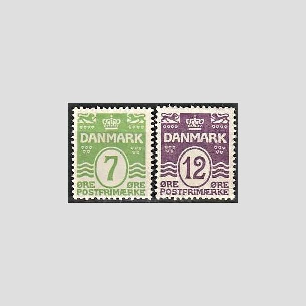 FRIMRKER DANMARK | 1926-30 - AFA 167,168 - Blgelinie 7 og 12 re - Postfrisk