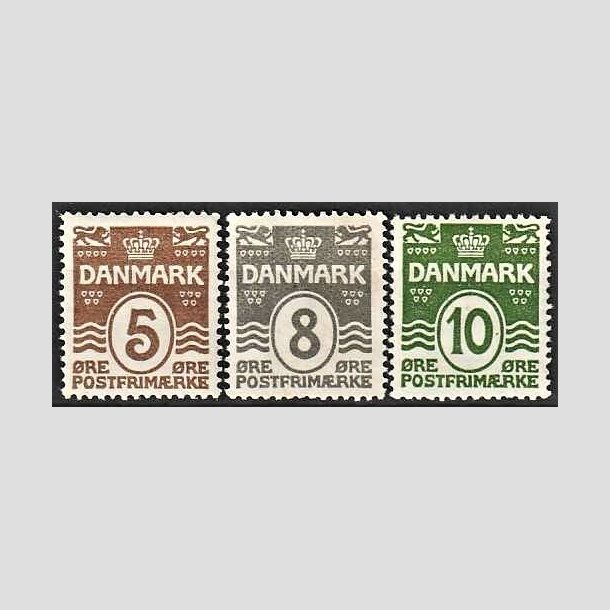 FRIMRKER DANMARK | 1921-22 - AFA 122,123,124 - Blgelinie 5,8,10 re - Postfrisk