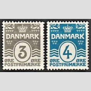 FRIM�RKER DANMARK | 1913-14 - AFA 79,80 - B�lgelinie 3+4 �re - Postfrisk