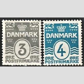 FRIM�RKER DANMARK | 1913-14 - AFA 79,80 - B�lgelinie 3+4 �re - Postfrisk