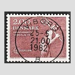 FRIM�RKER DANMARK | 1982 - AFA 747 - Europam�rker - 2,00 Kr. r�d - Pragt Stemplet