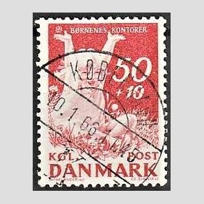 FRIMRKER DANMARK | 1965 - AFA 439F - Brnenes Kontor - 50 + 10 re rd - Lux Stemplet
