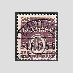 FRIM�RKER DANMARK | 1905-06 - AFA 46 - B�lgelinie 15 �re brunlilla - Lux Stemplet