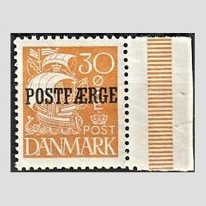 FRIMRKER DANMARK | 1927 - AFA 11 - 30 re brungul POSTFRGE - Postfrisk