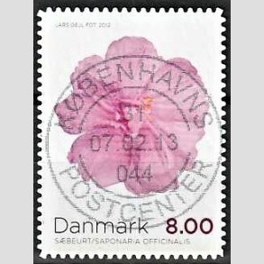 FRIM�RKER DANMARK | 2012 - AFA 1715a - Efter�rsblomster - 8,00 Kr. flerfarvet - Pragt Stemplet
