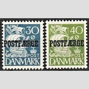 FRIMRKER DANMARK | 1940 - AFA 24,25 Type II - 30 re bl, 40 re grn POSTFRGE - Postfrisk