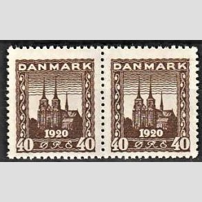 FRIMRKER DANMARK | 1920-21 - AFA 114 - Genforening 40 re brun i par - Postfrisk