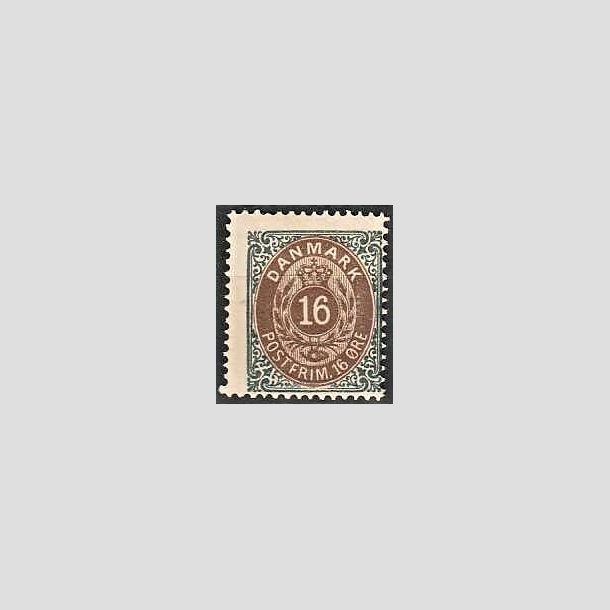 FRIMRKER DANMARK | 1875 - AFA 27y - 16 re gr/brun - Ubrugt