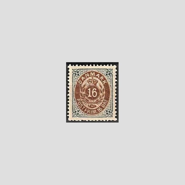 FRIMRKER DANMARK | 1875 - AFA 27y - 16 re gr/brun - Ubrugt