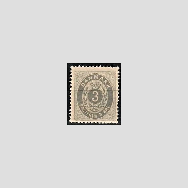 FRIMRKER DANMARK | 1875 - AFA 22a - 3 re ultramarin/gr - Ubrugt (AFA kr. 1.800,-)