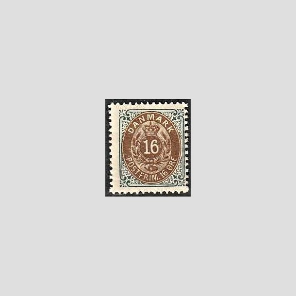 FRIMRKER DANMARK | 1895 - AFA 27B - 16 re gr/brun - Ubrugt