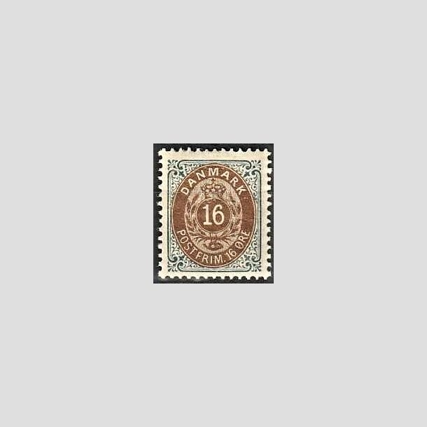 FRIMRKER DANMARK | 1895 - AFA 27B - 16 re gr/brun - Ubrugt