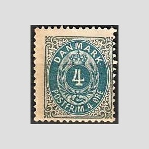 FRIM�RKER DANMARK | 1895 - AFA 23B - 4 �re gr�/bl� - Postfrisk