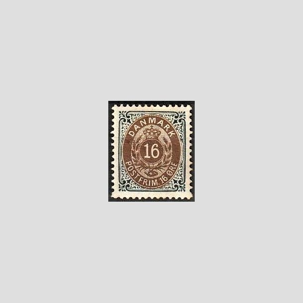 FRIMRKER DANMARK | 1895 - AFA 27B - 16 re gr/brun - Ubrugt