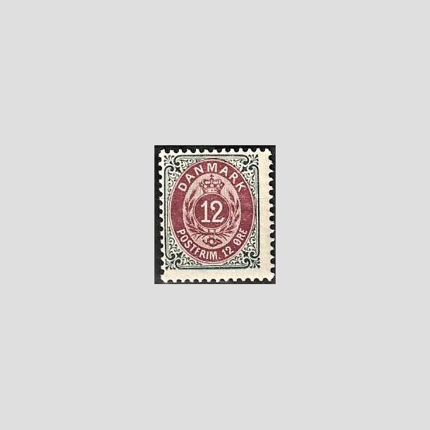 FRIMRKER DANMARK | 1895 - AFA 26B - 12 re gr/rdlilla - Postfrisk