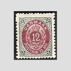 FRIM�RKER DANMARK | 1895 - AFA 26B - 12 �re gr�/r�dlilla - Postfrisk