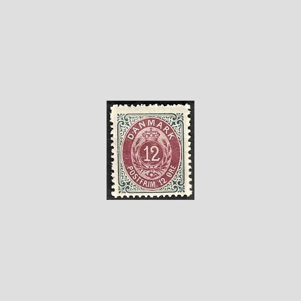 FRIMRKER DANMARK | 1895 - AFA 26B - 12 re gr/rdlilla - Postfrisk