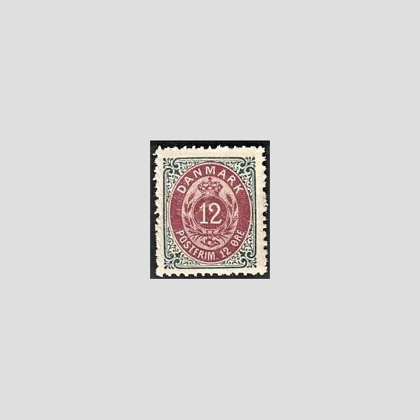 FRIMRKER DANMARK | 1895 - AFA 26B - 12 re gr/rdlilla - Postfrisk