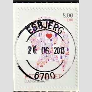 FRIMRKER DANMARK | 2013 - AFA 1747 - Red Barnet - 8,00 + 1,00 Kr. flerfarvet - Pragt Stemplet