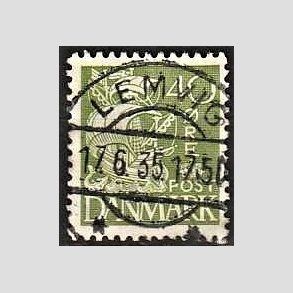 FRIM�RKER DANMARK | 1933 - AFA 208 - Karavel 40 �re gr�n Type I - Lux Stemplet 