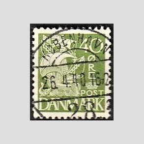 FRIM�RKER DANMARK | 1937-40 - AFA 208a - Karavel 40 �re gr�n Type II - Lux Stemplet