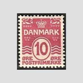 FRIM�RKER DANMARK | 1912 - AFA 65 - B�lgelinie 10 �re karminrosa - Postfrisk