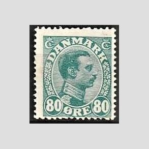 FRIMRKER DANMARK | 1915 - AFA 84 - Chr. X 80 re blgrn - Ubrugt