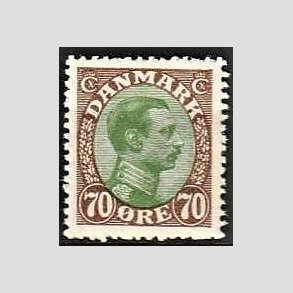 FRIMRKER DANMARK | 1918-20 - AFA 108 - Chr. X 70 re brun/grn - Postfrisk