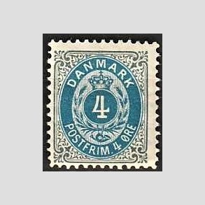 FRIM�RKER DANMARK | 1902 - AFA 23C - 4 �re gr�/bl� - Ubrugt