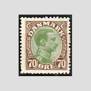 FRIMRKER DANMARK | 1918-20 - AFA 108 - Chr. X 70 re brun/grn - Postfrisk