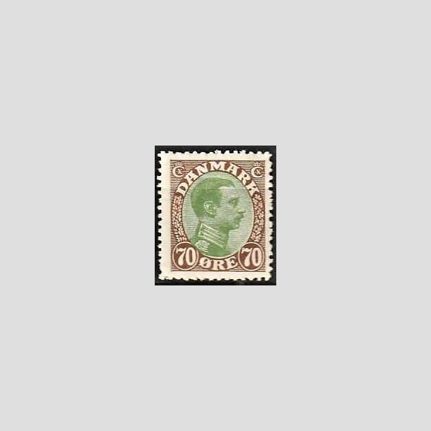 FRIMRKER DANMARK | 1918-20 - AFA 108 - Chr. X 70 re brun/grn - Postfrisk