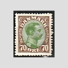 FRIMRKER DANMARK | 1918-20 - AFA 108 - Chr. X 70 re brun/grn - Postfrisk