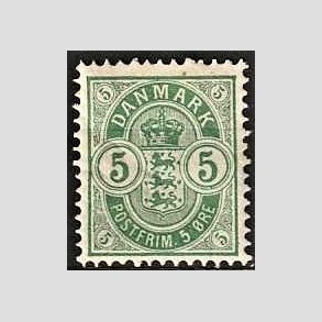 FRIM�RKER DANMARK | 1895 - AFA 34B - 5 �re gr�n - Ubrugt