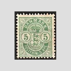 FRIM�RKER DANMARK | 1895 - AFA 34B - 5 �re gr�n - Ubrugt